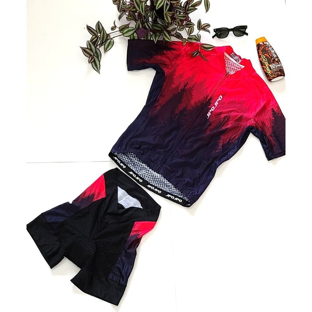 JPJPOJPO Cycling Jersey Set Bike Riding Wear 5D Padded Shorts & Quick-Dry Shirt